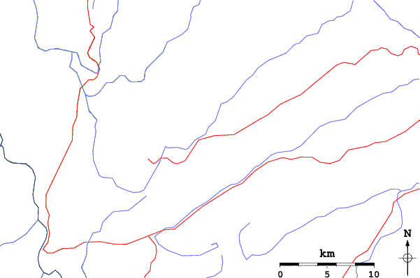 Roads and rivers close to Charlotte Pass