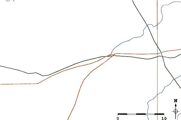 Roads and rivers close to Christie Mountain