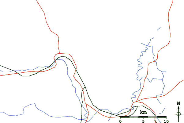 Roads and rivers close to Cranmore Mountain Resort