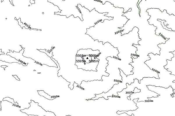 Mount Damavand neighbourhood contours