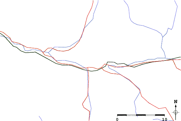 Roads and rivers close to Dobbiaco/Toblach