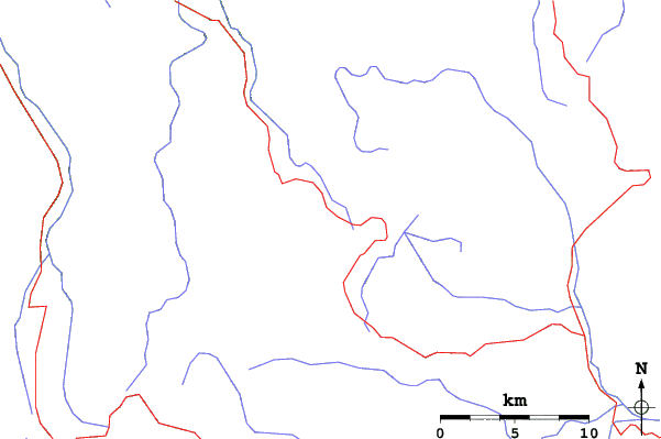 Roads and rivers close to Falls Creek