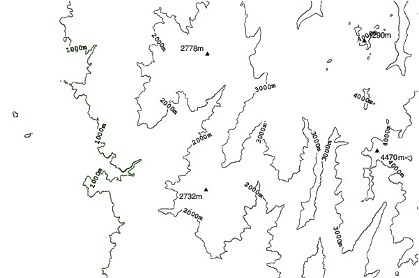 Farellones neighbourhood contours