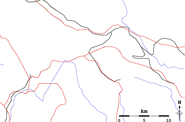 Roads and rivers close to Feldberg