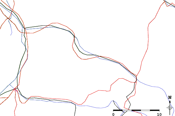 Roads and rivers close to Fideris - Fideriser Heuberge