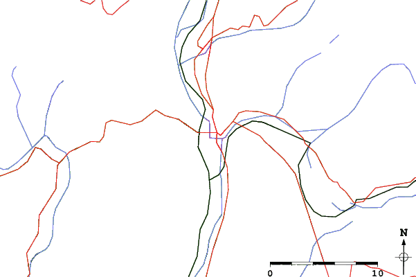 Roads and rivers close to Folgaria