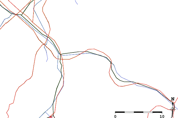 Roads and rivers close to Grüsch - Danusa