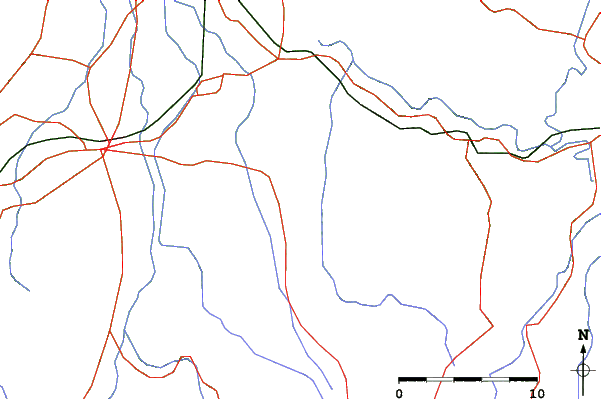 Roads and rivers close to Hagurosan