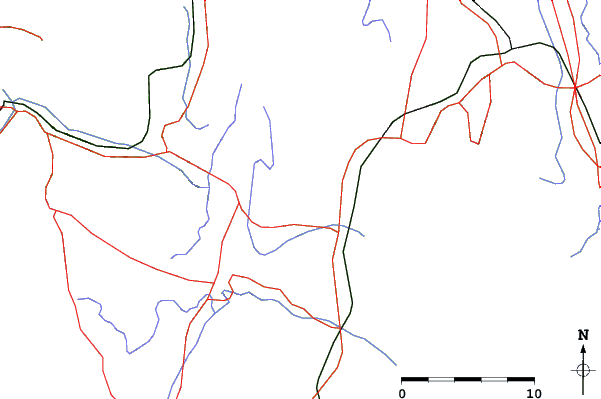 Roads and rivers close to Hakodateyama