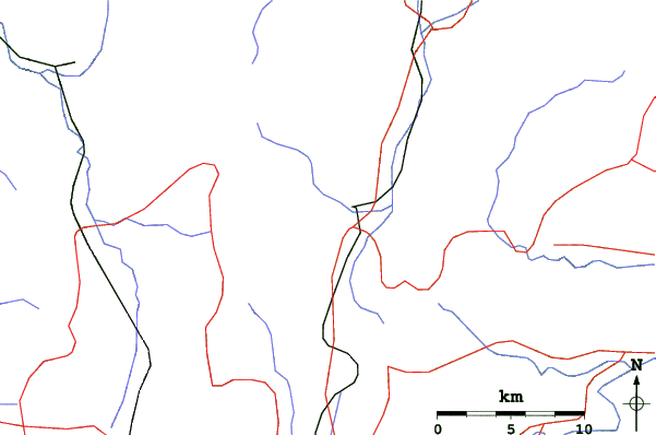 Roads and rivers close to Happo One