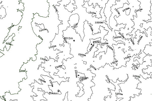 Shiga Kogen-Higashitateyama neighbourhood contours