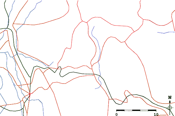Roads and rivers close to Inawashiro Ski