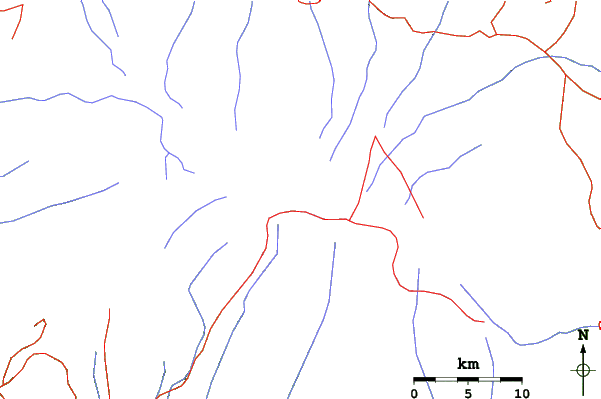 Roads and rivers close to Mount Kilimanjaro