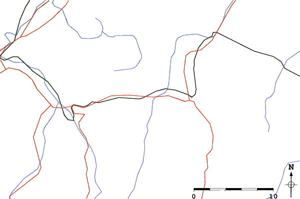 Roads and rivers close to Kirchberg