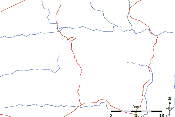 Roads and rivers close to Knockmealdown (Knockmealdown Mts)