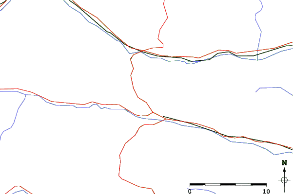 Roads and rivers close to Kötschach-Mauthen-Laas