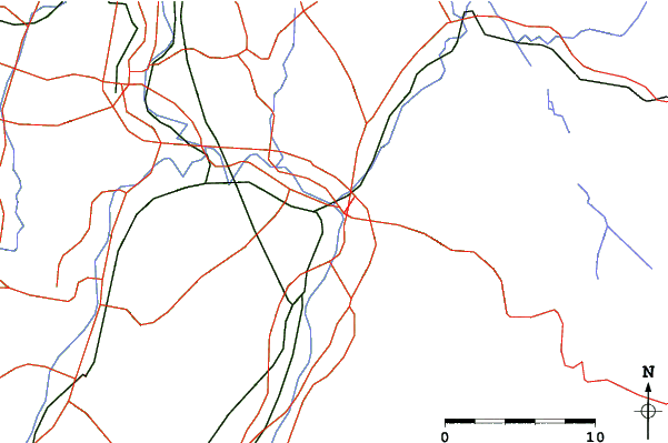 Roads and rivers close to Koide