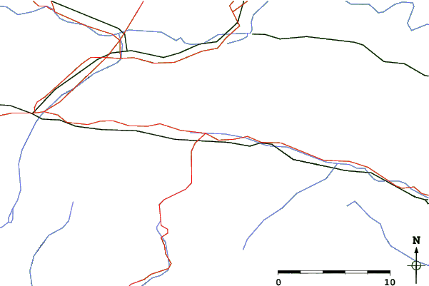 Roads and rivers close to Kranjska Gora