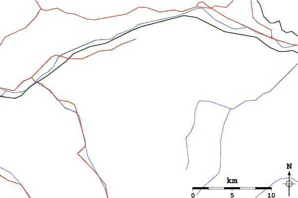 Roads and rivers close to Kühtai