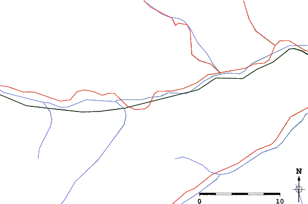 Roads and rivers close to Laces