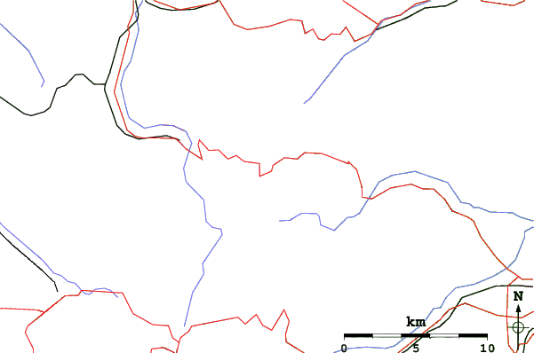 Roads and rivers close to Le Lac Blanc