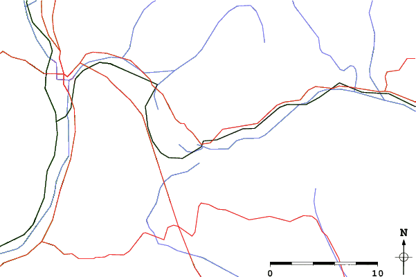 Roads and rivers close to Levico Terme Panarotta