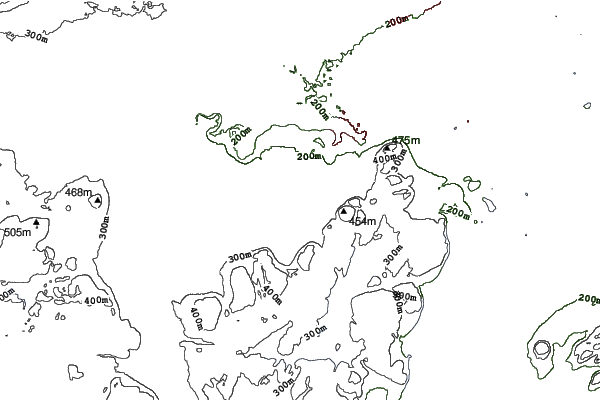 Loch Lomond Ski Area neighbourhood contours