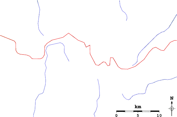 Roads and rivers close to Magic Mountain
