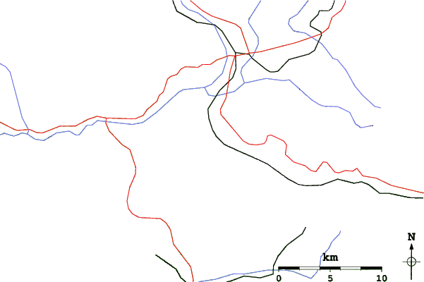 Roads and rivers close to Masella