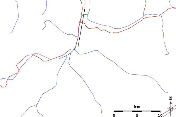 Roads and rivers close to Mayrhofen