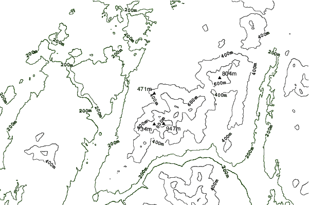 Mont Sutton neighbourhood contours