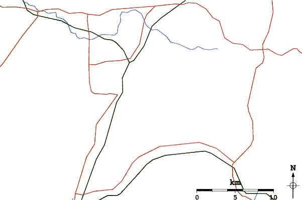 Roads and rivers close to Mont Sutton