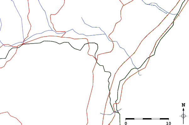 Roads and rivers close to Mount Etna Linguaglossa