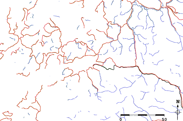 Roads and rivers close to Narvik