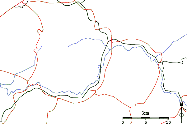 Roads and rivers close to Niseko Grand Hirafu