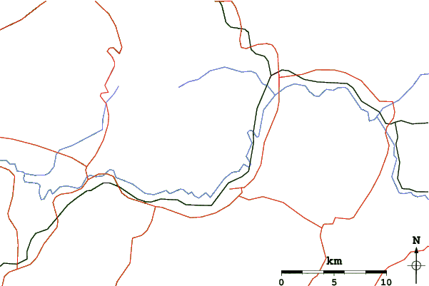 Roads and rivers close to Niseko Village