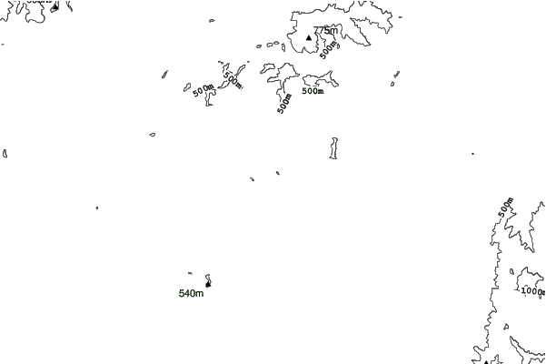 Oak Valley Ski Resort neighbourhood contours