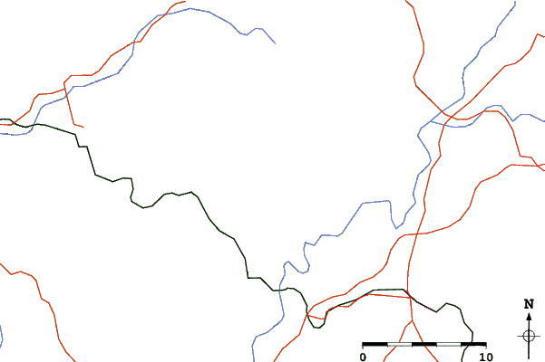 Roads and rivers close to Oak Valley Ski Resort
