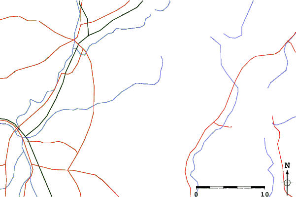 Roads and rivers close to Ohdai