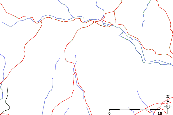 Roads and rivers close to Pen-y-Fan