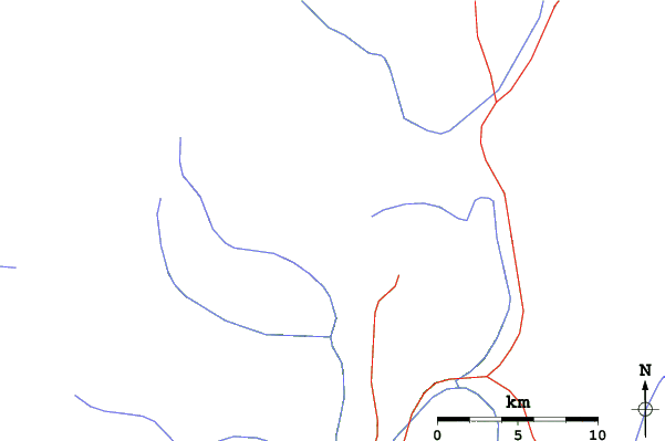 Roads and rivers close to Perito Moreno