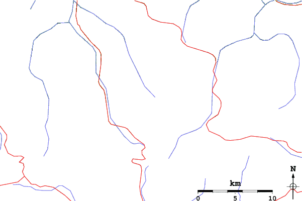 Roads and rivers close to Picos De Europa