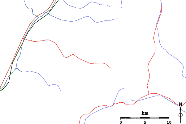 Roads and rivers close to Santa Cristina