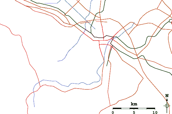 Roads and rivers close to Mt Moiwa ski area