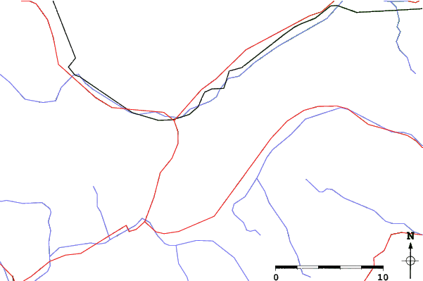 Roads and rivers close to Sauze d'Oulx (Via Lattea)