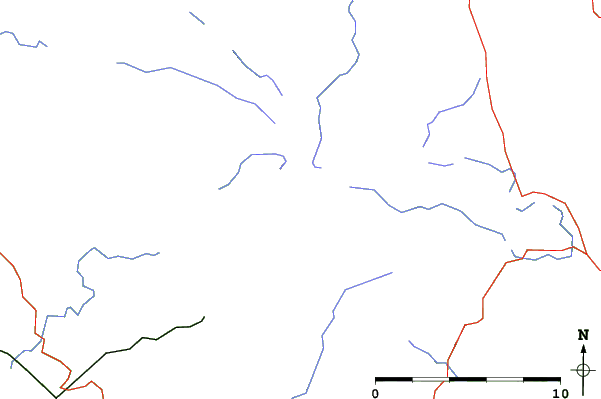 Roads and rivers close to Scafell Pike