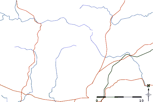 Roads and rivers close to Seefin (Monavullagh)