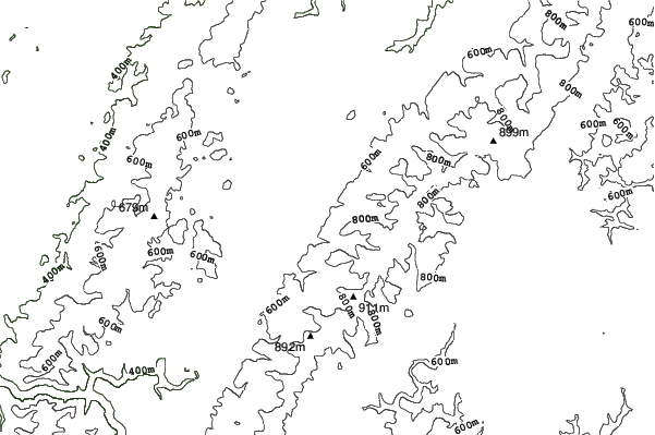Seven Springs Mt neighbourhood contours