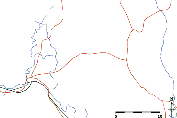 Roads and rivers close to Shawnee Peak
