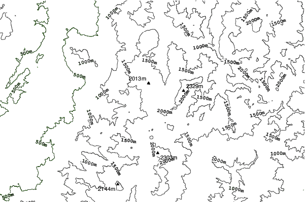 Shiga Kogen-Ichinose Yamanokami neighbourhood contours
